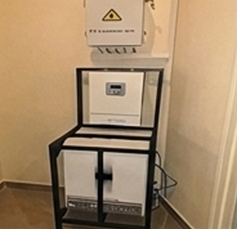 Wall-mounted hybrid inverter installation